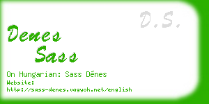 denes sass business card