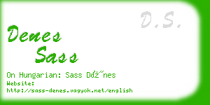 denes sass business card